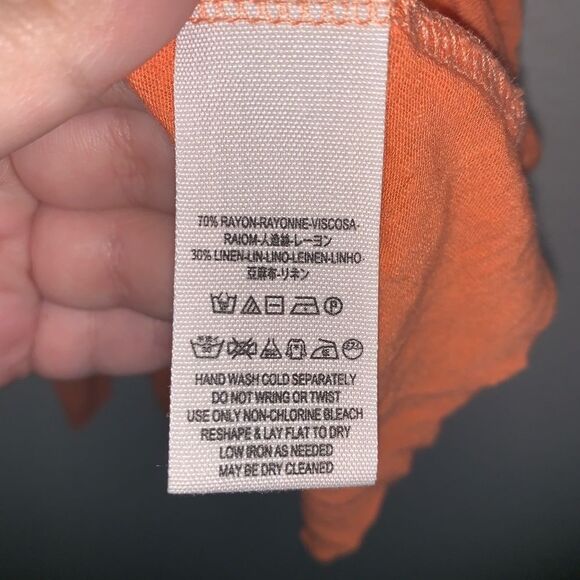 We the Free People Hi Low Tank Top Lagenlook Tangerine Orange - Picture 3 of 8